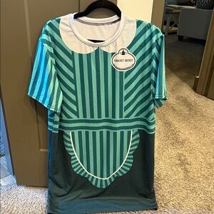 Striped Green Ghost Host Shirt Dress